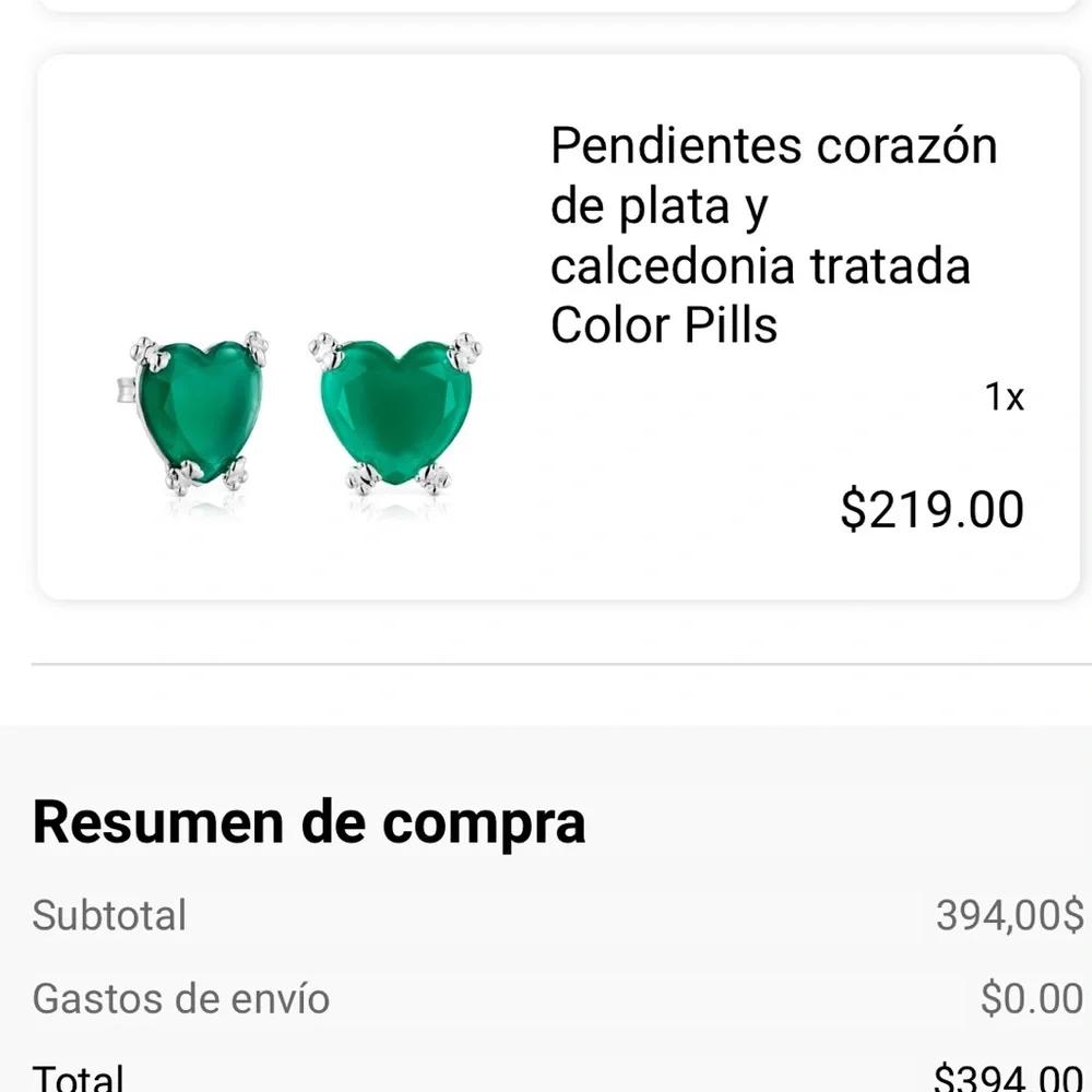 TOUS Color Pills earrings in sterling silver with faceted heart-cut - Picture 4 of 9